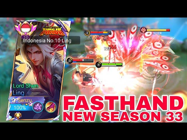 LING FASTHAND USING LORD SHEN SKIN REVAMP - PERFECT GAMEPLAY LING MOBILE LEGENDS