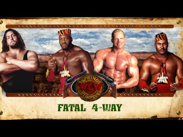 WCW Spring Stampede 1997 (Match 7) Booker T vs Lex Luger vs The Giant vs Stevie Ray