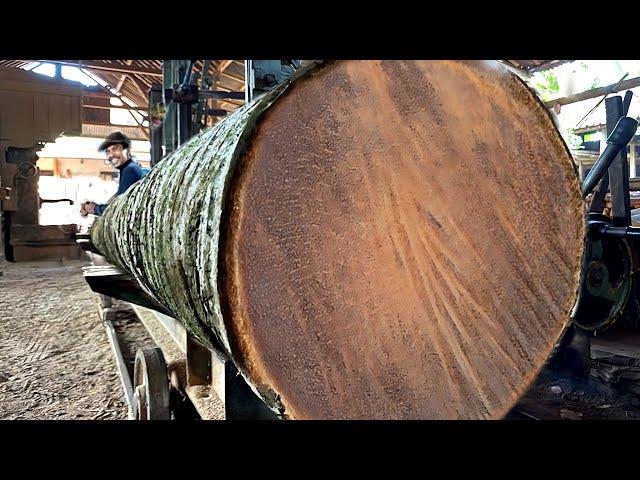 Super Old Coconut Lumber Sawmill: Homemade Sawmill in Action!