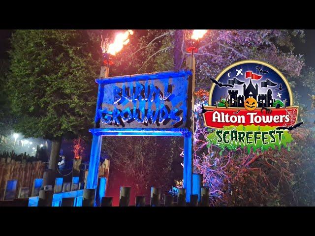 BURIAL GROUNDS SCAREZONE!!! ALTON TOWERS SCAREFEST 2023!!!