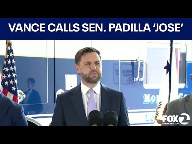 JD Vance calls California Sen. Alex Padilla 'Jose Padilla' during LA event | KTVU
