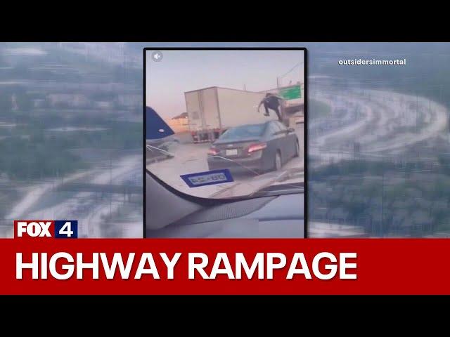 Dallas highway rampage captured on video