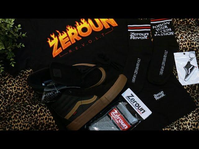 Zeroun Revolt Flames with Sk8-Hi Pro Vans x Thrasher 