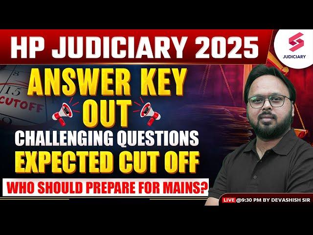 HP Judiciary Answer Key 2025 Out | HP Judiciary Expected Cut Off 2025 | Devashish Sir