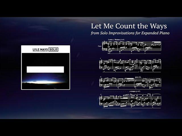 Let Me Count the Ways - Lyle Mays (Solo Transcription)