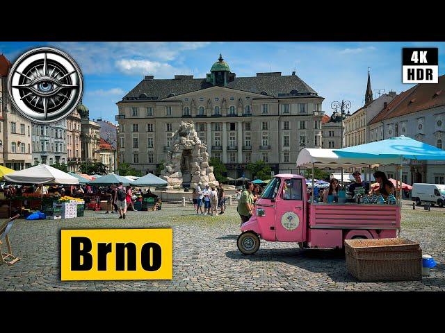 Walking Tour 4K of Brno - The capital of Moravia  Czech Republic  HDR ASMR