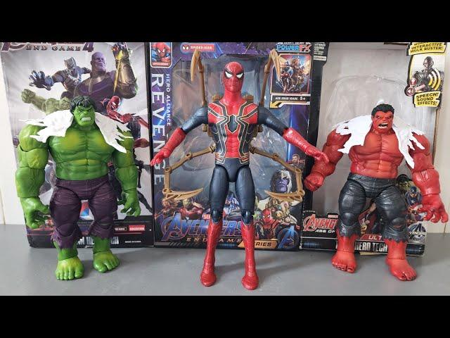 Unboxing superhero avengers toys, spider-man, iron spider-man, hulk smash, red hulk