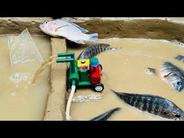 Catch fish using mini water pump | fishing exciting | diy tractor ‪@sunfarming7533‬