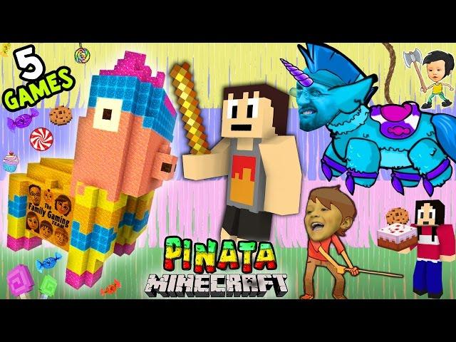 5 PINATA GAMES w/ Baby Shawn! Minecraft Mini-Game w/ Warriors & Hunters (FGTEEV CINCO DE MAYO FUN!)