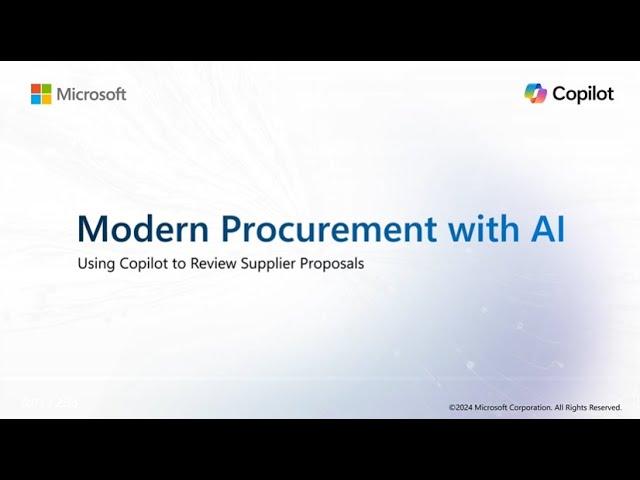 Modern Procurement with AI: Using Copilot to Review Supplier Proposals