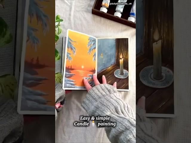 Easy & Simple candle ️ painting | gouche painting ideas #shorts #painting #viralart #viralvideo #ai