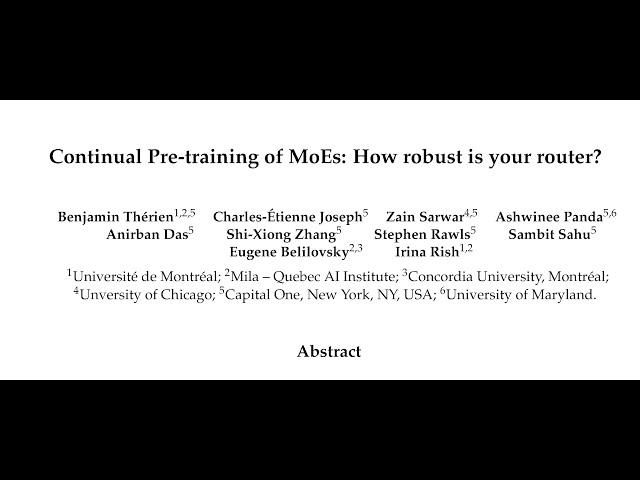 Continual Pre-training of MoEs: How robust is your router?