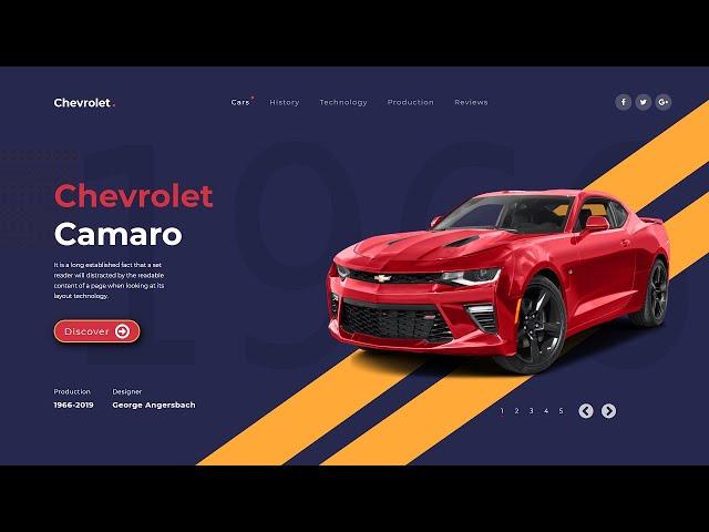 Car Website Template Design Using Html And CSS With Slider | Pure CSS Car Animation Web Design