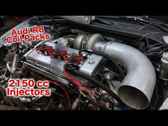 Audi RS3 gets 2150cc E85 injectors + Coil Packs wired up!!!!!