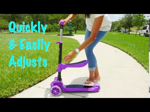 3-Wheeled Scooter for Kids - Wheel LED Lights, Adjustable Lean-to-Steer Handlebar, and Foldable Seat