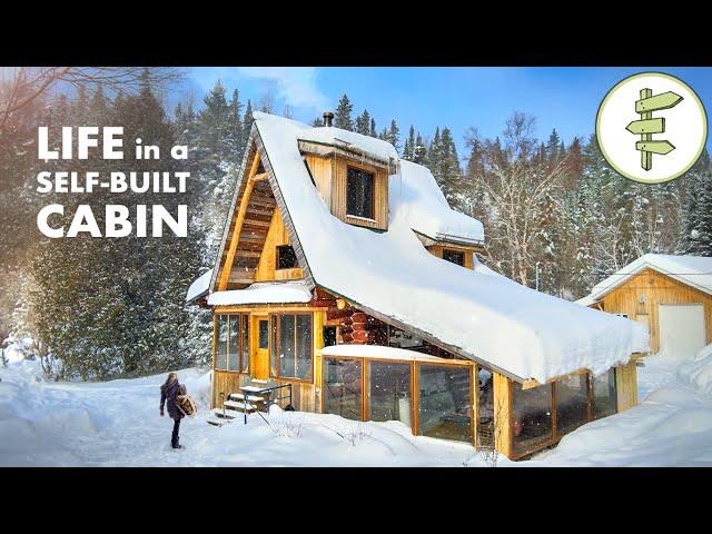 Couple Living in a Log Cabin Home Built from Scratch with 40 Trees from the Land