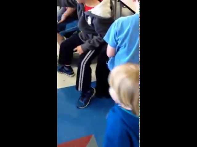 Caleb at Ebin's school.  April 2014