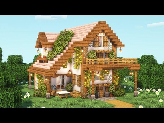 [Minecraft] How to Build a Cottagecore Cherry Blossom House / Tutorial