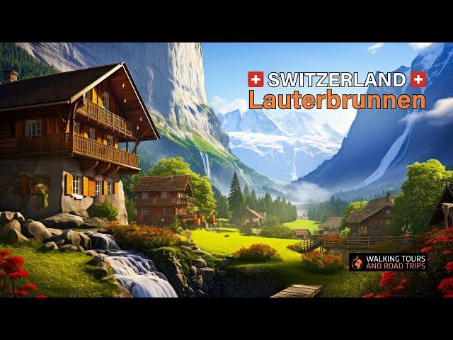 Lauterbrunnen Switzerland  Swiss Village Tour - Most Beautiful Villages in Switzerland 4k video