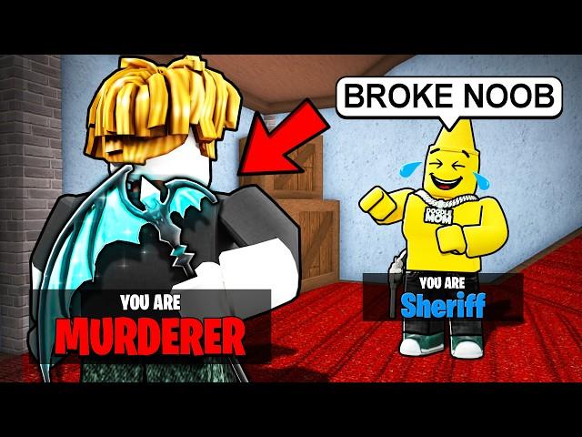 Trolling Arkey As A FAKE Noob in Murder Mystery 2...