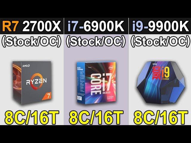 R7 2700X Vs. i7-6900K Vs. i9-9900K | Stock and Overclock | New Games Benchmarks