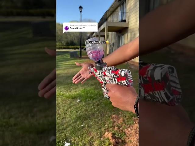 Do the orb blasters hurt? #gelblaster #orbeez #airsoft #tactical #gun #toys #nerf #shorts #boys