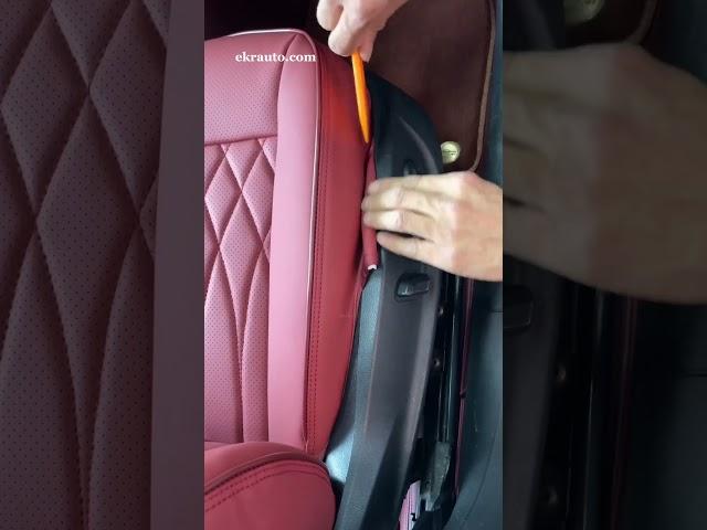 The red custom seat cover for Audi A6L #ekr #ekrcover #ekrleather #ekrseatcovers