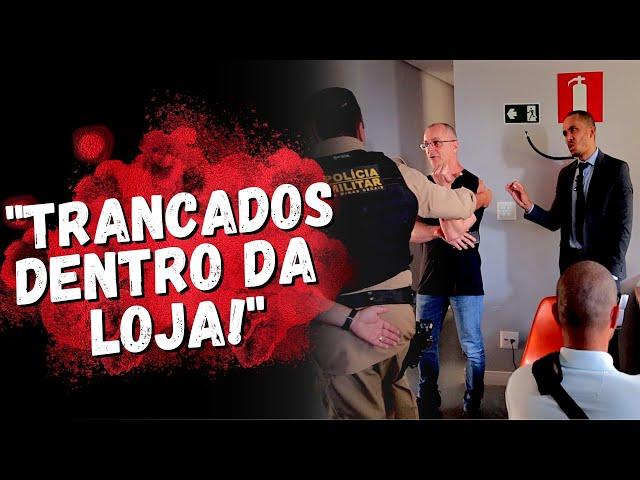 IDOSO EMPURRA, TRANCA EQUIPE E CHAMA A POLÍCIA EM LOJA DE BH