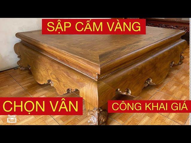 Sập Cẩm Vàng Chọn Vân |SẬP NGỒI ĐẸP|ĐỒ GỖ HIỆP HÀ