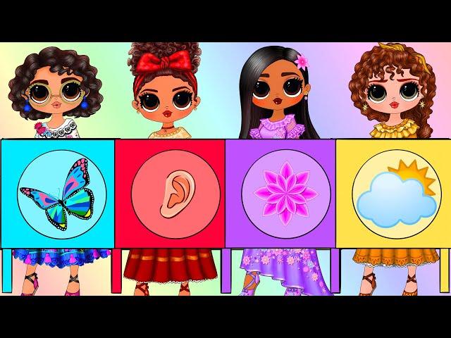 Encanto: Isabela, Mirabel, Dolores, Pepa Madrigal Clothes Switch Up - DIY Paper Dolls & Crafts