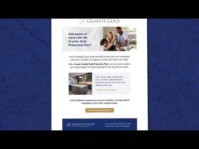 Granite Gold 5 Year Protection Plan