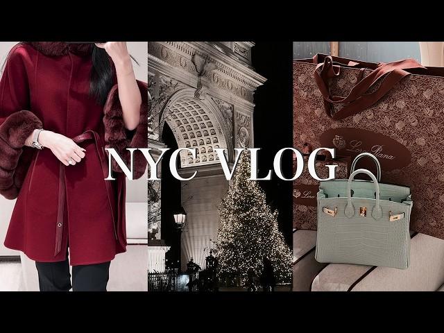 NYC VLOG | Let's Go Shopping Together! | Hermès, Loro Piana, Chanel, LV, AP | First Snow | Chirstmas