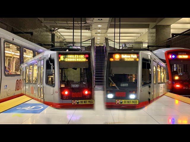 Transit Action EP04 | SF MUNI Metro LRV Trains @ Van Ness Station (1/20/23)