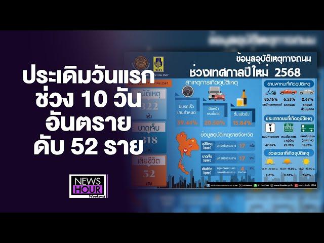 ประเดิมวันแรก 10 วันอันตราย ดับ 52 ราย : News Hour Weekend 28-12-67 ช่วงที่1