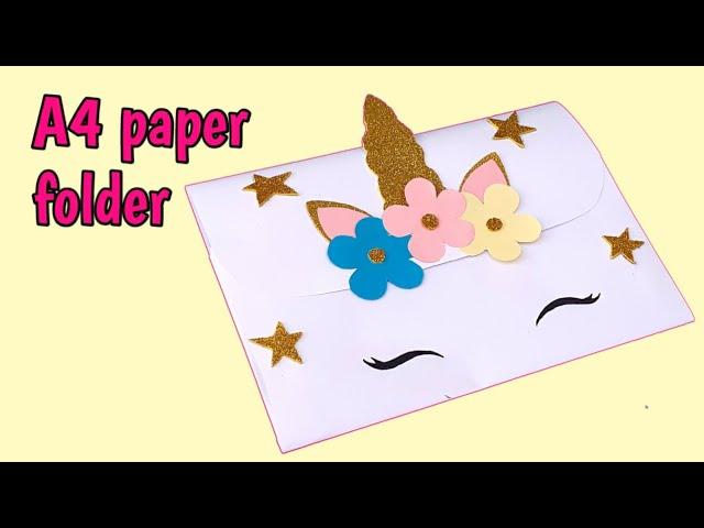 How to make File Folder\\DIY File Folder craft idea | school supplies diy  | unicorn paper folder