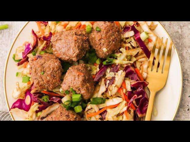 Egg Roll Meatballs with Slaw (Paleo, Whole30, AIP Option)