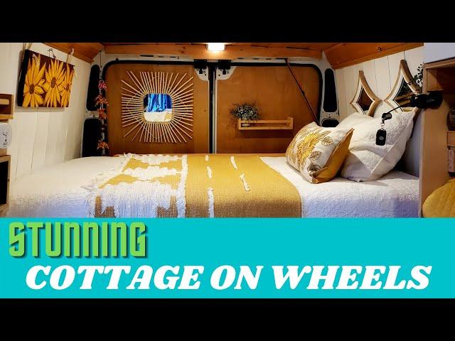 Van Life: Senior Female Builds Stunning Cottage On Wheels in VAN