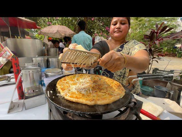 Mumbai Aunty Making Huge Aloo Cheese Paratha | Indian Street Food