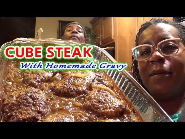 Cube Steak With Homemade Gravy | Cast Iron Skillet & Oven Baked