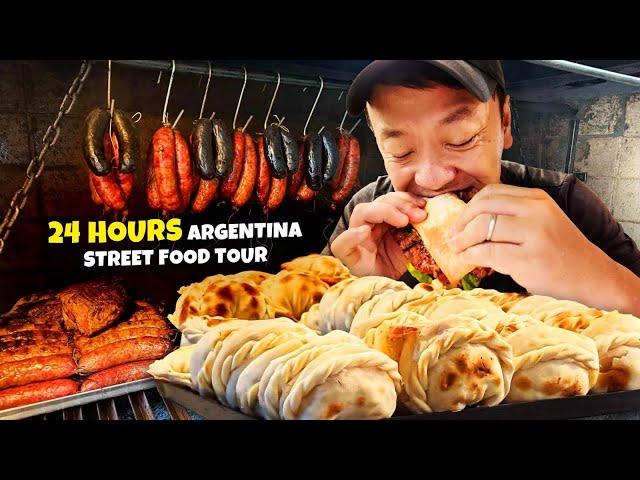 24 Hours Eating at Argentina’s Best STREET FOOD MARKET – INSANE Steak You Can Cut with a SPOON!