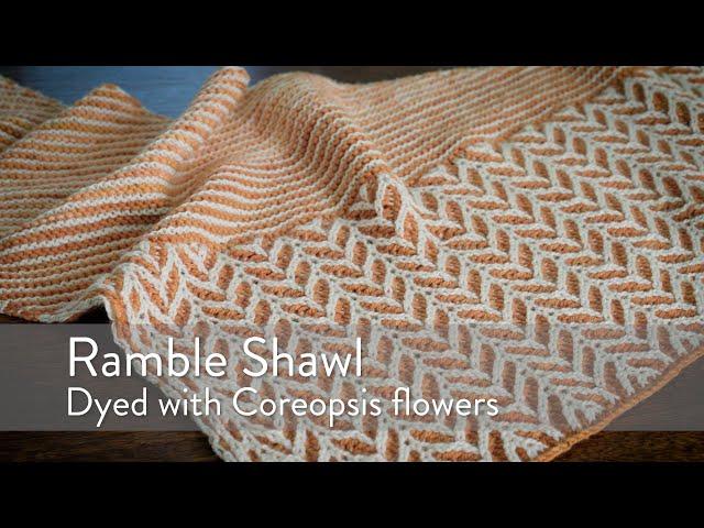 Ramble Shawl Naturally Dyed with Coreopsis Flowers