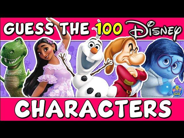 Guess the "100 DISNEY CHARACTERS" QUIZ! (Part 3) ⭐| Movie Quiz/Triva/Challenge