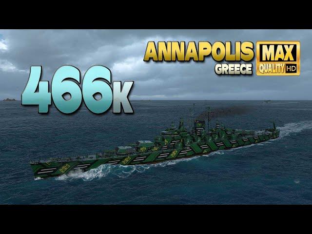 Cruiser Annapolis: 466000 damage drama on map Greece - World of Warships