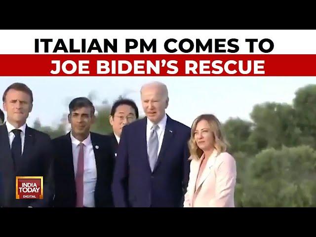 Joe Biden 'Wanders Off' At G7 Summit, Pulled Back By Italian PM Giorgia Meloni | India Today News