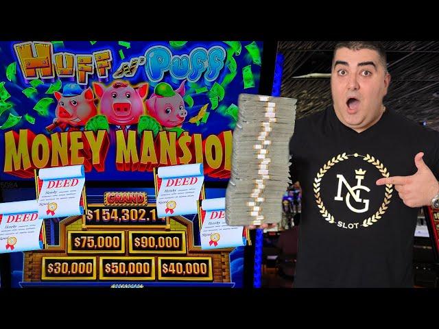 Risking $150,000 On High Limit HUFF N PUFF MONEY MANSION Slot