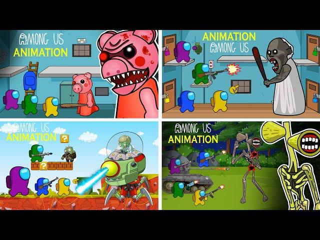 Among Us Animation 8 | Granny, Siren Head, Piggy, Plants vs Zombies | 어몽어스 좀비 애니메이션