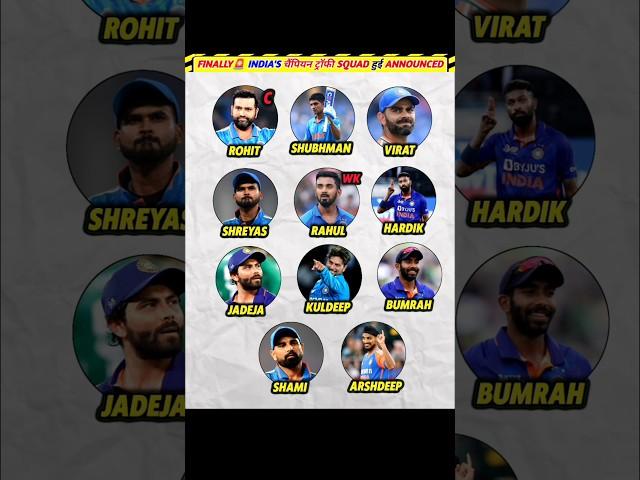 India's Squad & Playing 11 For Champion Trophy 2025  Siraj Not Selected 