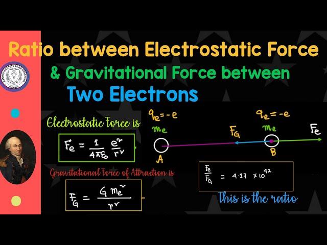 Ratio of electrostatic force & gravitational force between two electrons