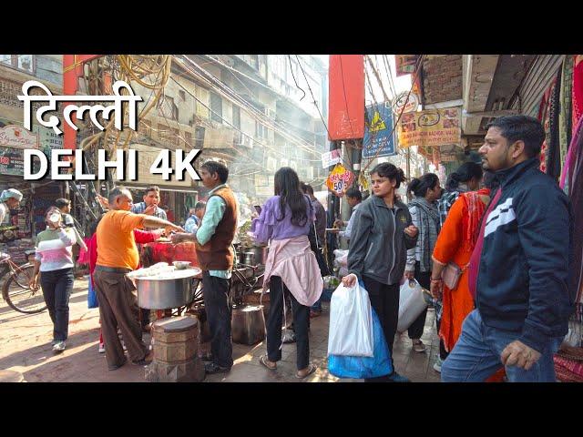 DELHI Chandni Chowk Walk  - Historic Streets & Busy Markets - INDIA 4K HDR