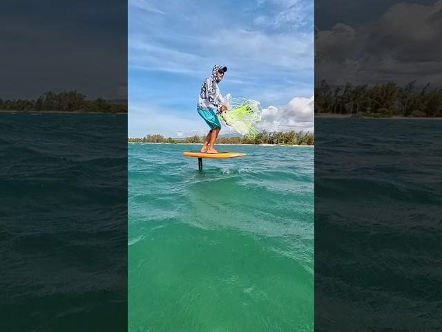 He’s loving his new Ka’a #parawing #foiling #maui #shorts